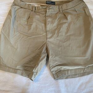 Ralph Lauren Tan Flat Front Shorts Lightweight Casual Wear